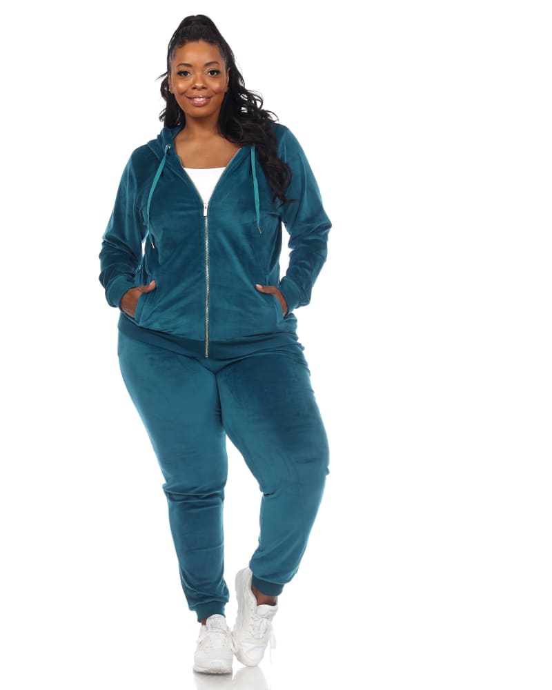 Women's plus size velour jogging suits top